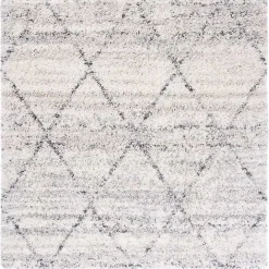 Hot Kirklands Home Gray and Ivory Fontana Shag Area Rug, 6x6