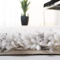 Hot Kirklands Home Gray and Ivory Fontana Shag Area Rug, 6x6