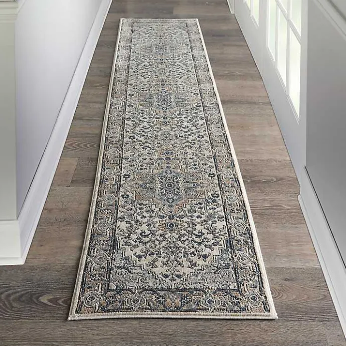 Hot Kirklands Home and Ivory Nadia Medallion Runner, 2x10 Gray