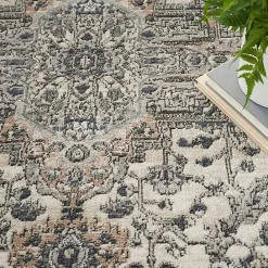 New Kirklands Home and Ivory Nadia Medallion Area Rug, 5x7 Gray