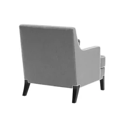 Discount Kirklands Home and Ivory Trim Upholstered Armchair Gray