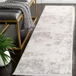 Online Kirklands Home Gray and Ivory Whisper Abstract Runner, 2x8