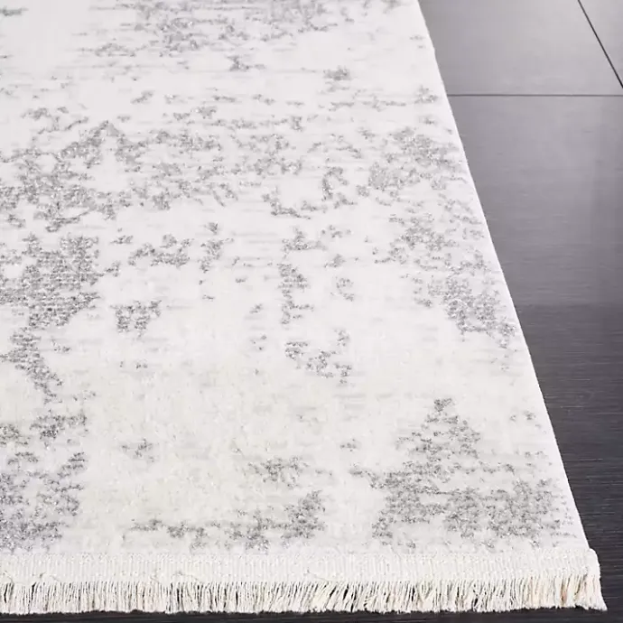 Best Kirklands Home Gray and Ivory Whisper Abstract Area Rug, 6x6