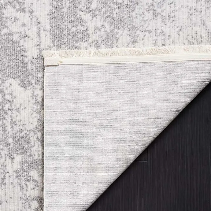 Best Kirklands Home Gray and Ivory Whisper Abstract Area Rug, 6x6