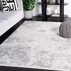 Discount Kirklands Home Gray and Ivory Whisper Abstract Area Rug, 8x10