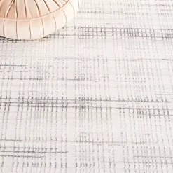 Clearance Kirklands Home Gray and Ivory Whisper Striated Area Rug, 5x7