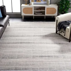 Discount Kirklands Home Gray and Ivory Whisper Striated Area Rug, 8x10