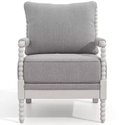 Outlet Kirklands Home and White Beaded Frame Accent Chair Gray