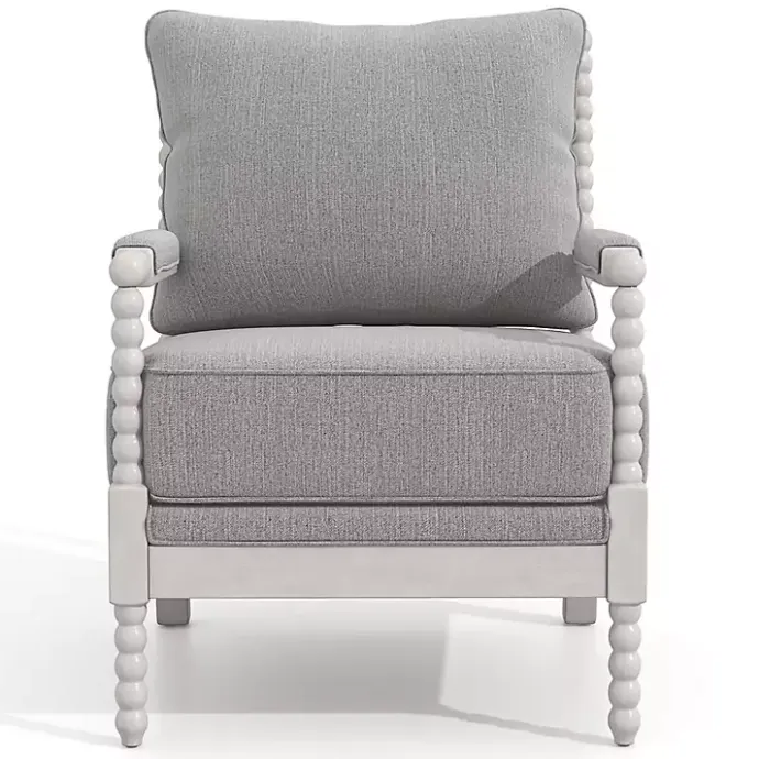 Outlet Kirklands Home and White Beaded Frame Accent Chair Gray