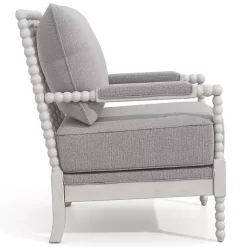 Outlet Kirklands Home and White Beaded Frame Accent Chair Gray