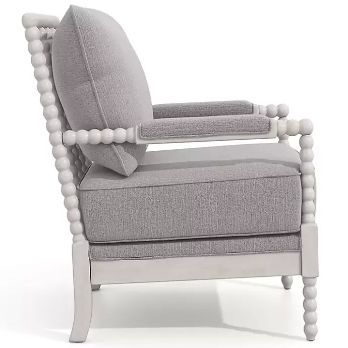 Outlet Kirklands Home and White Beaded Frame Accent Chair Gray