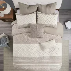 Outlet Kirklands Home Gray and White 3-pc. California King Duvet Set