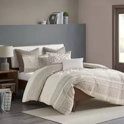 Discount Kirklands Home and White 3-pc. Full/Queen Duvet Set Gray