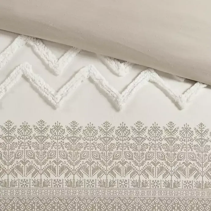 Discount Kirklands Home and White 3-pc. Full/Queen Duvet Set Gray