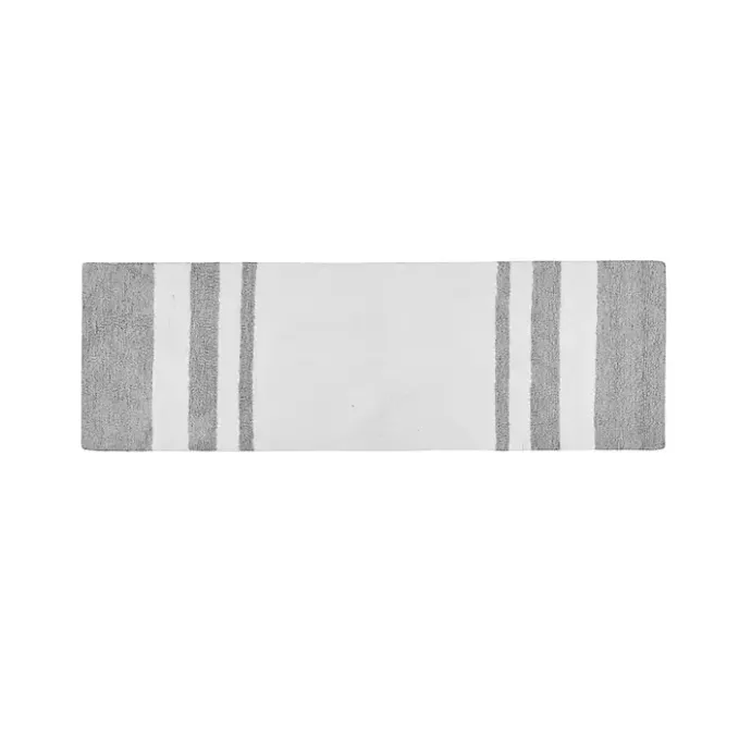Outlet Kirklands Home Gray and White Reversible Bath Runner