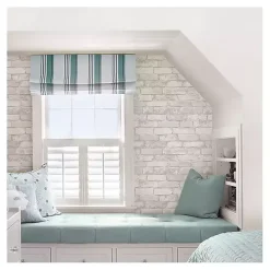 Discount Kirklands Home Gray and White Rustic Brick Peel & Stick Wallpaper