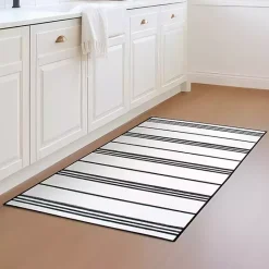 Sale Kirklands Home Gray and White Stripe Washable Area Rug, 3x5