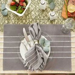 Online Kirklands Home and White Striped Placemats, Set of 4 Gray