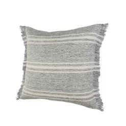 Outlet Kirklands Home Gray and White Triple Stripe Outdoor Pillow