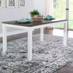 Discount Kirklands Home Gray and White Two-Toned Wood Dining Table