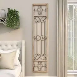 New Kirklands Home Gray Angelic Scrollwork Panel Wall Plaque