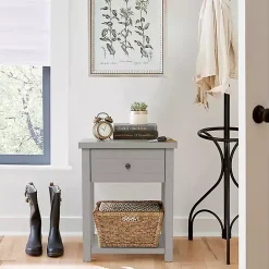 Best Kirklands Home Bailie Wooden Side Table Gray