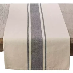 Outlet Kirklands Home Gray Banded Stripe Table Runner