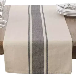 Outlet Kirklands Home Gray Banded Stripe Table Runner