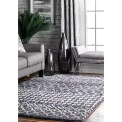 New Kirklands Home Barbara Moroccan Area Rug, 8x10 Gray