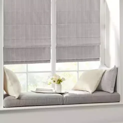 Discount Kirklands Home Basketweave Cordless Roman Shade, 27 in. Gray