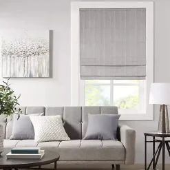 Sale Kirklands Home Basketweave Cordless Roman Shade, 31 in. Gray