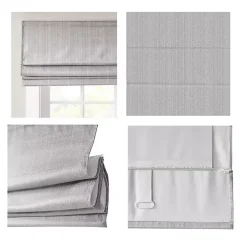 Sale Kirklands Home Basketweave Cordless Roman Shade, 31 in. Gray