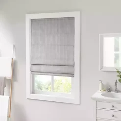 New Kirklands Home Basketweave Cordless Roman Shade, 33 in. Gray