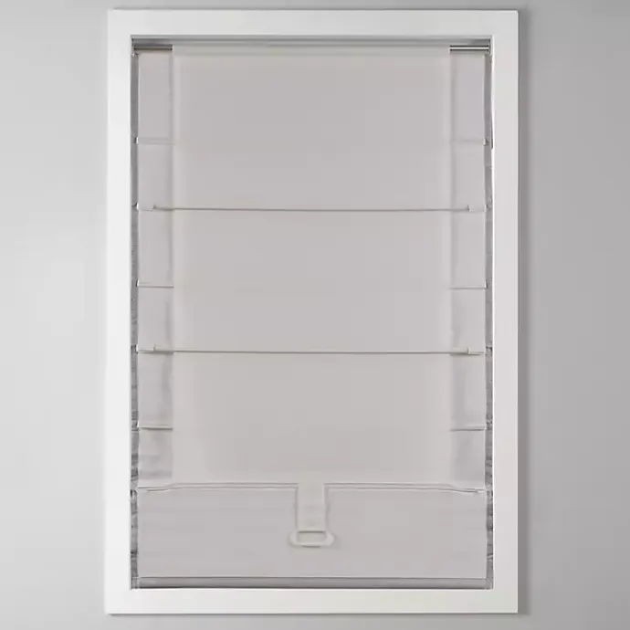 New Kirklands Home Basketweave Cordless Roman Shade, 33 in. Gray