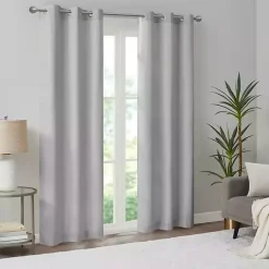 Discount Kirklands Home Basketweave Curtain Panel Set, 84 in Gray