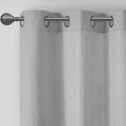 Discount Kirklands Home Basketweave Curtain Panel Set, 84 in Gray
