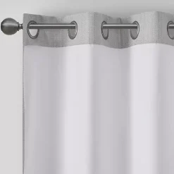 Discount Kirklands Home Basketweave Curtain Panel Set, 84 in Gray