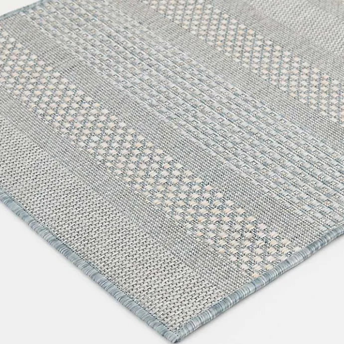Best Kirklands Home Blue Elletta Indoor/Outdoor Area Rug, 2x7 Gray