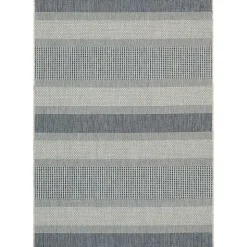 Kirklands Home Blue Elletta Indoor/Outdoor Area Rug, 7x9 Gray