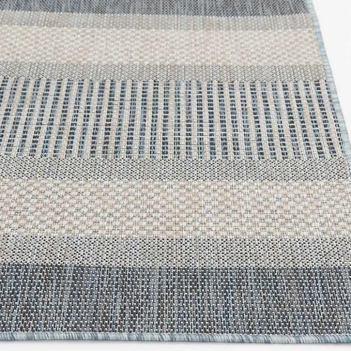 Kirklands Home Blue Elletta Indoor/Outdoor Area Rug, 7x9 Gray