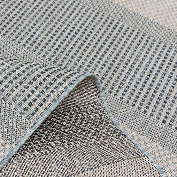 Kirklands Home Blue Elletta Indoor/Outdoor Area Rug, 7x9 Gray