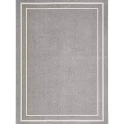 New Kirklands Home Bordered Indoor/Outdoor Area Rug, 5x7 Gray