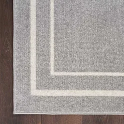New Kirklands Home Bordered Indoor/Outdoor Area Rug, 5x7 Gray