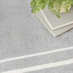 New Kirklands Home Bordered Indoor/Outdoor Area Rug, 5x7 Gray