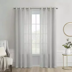 Discount Kirklands Home Boucle Sheer Single Curtain Panel, 108 in. Gray