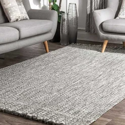 Online Kirklands Home Braided Area Rug with Tassels, 10x14 Gray