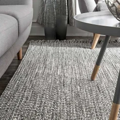 Online Kirklands Home Braided Area Rug with Tassels, 10x14 Gray