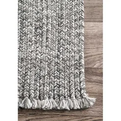 Online Kirklands Home Braided Area Rug with Tassels, 10x14 Gray