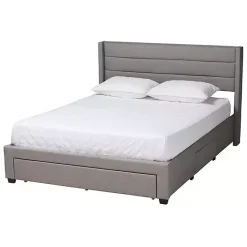 Outlet Kirklands Home Braylon Upholstered 3-Drawer Queen Bed Gray