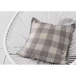 Best Kirklands Home Gray Buffalo Check Stitched Outdoor Throw Pillow